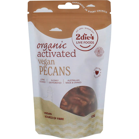 2die4 Live Foods Organic Activated Pecans Vegan 120g