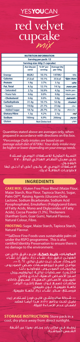 YesYouCan Red Velvet Cupcake Mix Gluten Free 450g