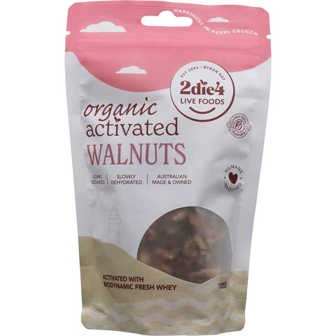 2die4 Live Foods Organic Activated Walnuts Activated With Fresh Whey 120g