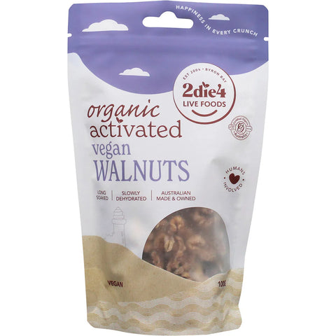 2Die4 Live Foods Activated Organic Vegan Walnuts - 100g
