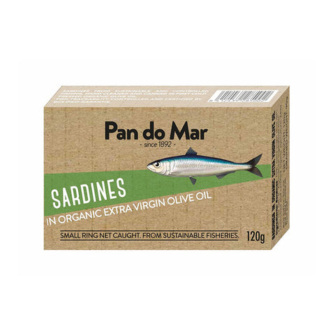 Pan do Mar Little Sardines in Organic Olive Oil 120g