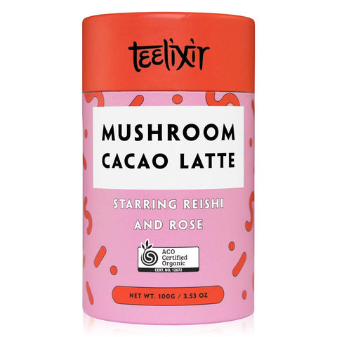 Teelixir Organic Mushroom Cacao Latte (Starring Reishi and Rose) 100g