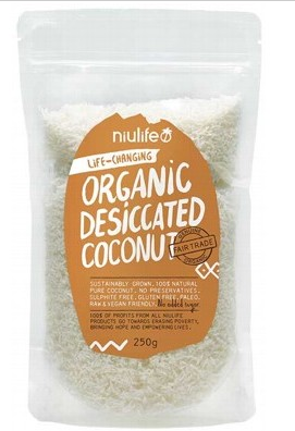 Niulife Organic Desiccated Coconut 250g