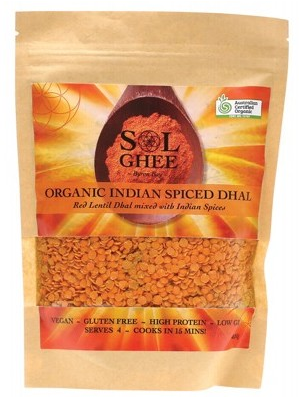 Sol Ghee Organic Indian Spiced Dhal Red Lentil Dhal Mix 400g