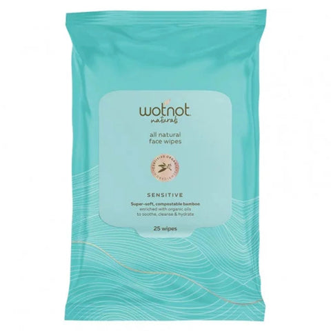 Wotnot Natural Face Wipes For Sensitive Skin x 25