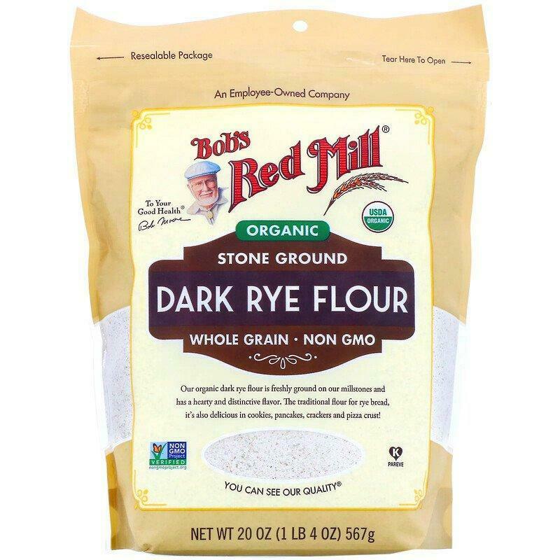 Bob's Red Mill Organic Whole Grain Dark Rye Flour BULK 4 x 567g