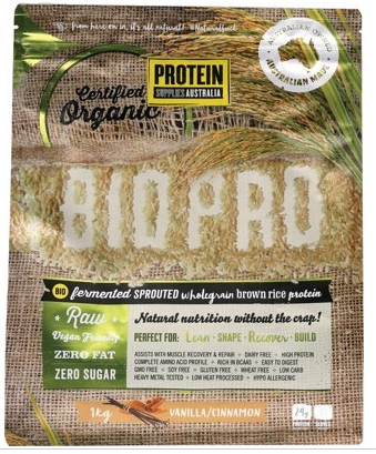Protein Supplies Australia Bio Pro Sprouted Vanilla Cin Rice Protein Powder 1kg