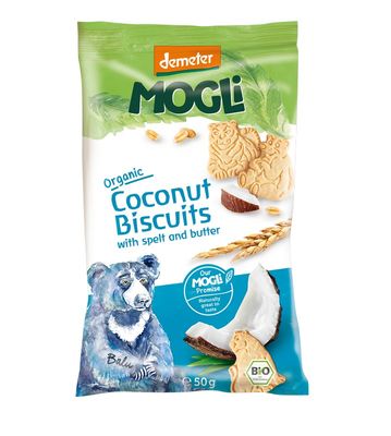 Mogli Organic Coconut Biscuits 50g x 12 packs