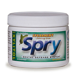 Spry Xylitol Chewing Gum (Sugar Free) Spearmint 100 pcs