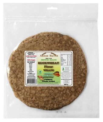 Ancient Harvest Organic Buckwheat Fodmap Wraps 200g