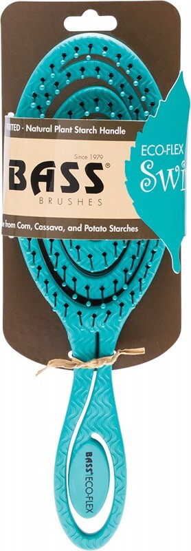 Bass Brushes Eco-Flex Detangler Hair Brush Made From Plant Starch - Teal