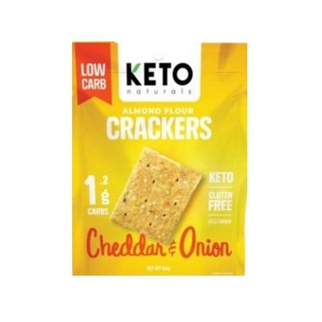 Keto Naturals Almond Flour Crackers - Cheddar & Onion - 64gm x8