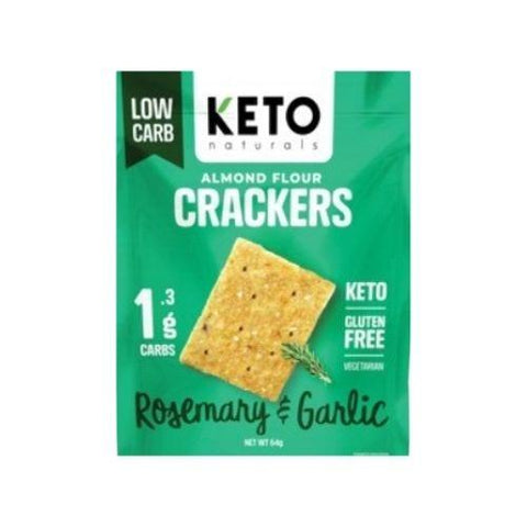 Keto Naturals Almond Flour Crackers Rosemary & Garlic 64g x8