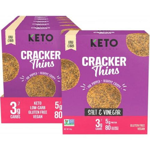 Keto Naturals - Cracker Thins Salt & Vinegar 64gx6