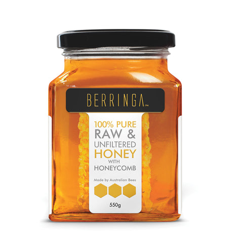 Berringa Raw and Unfiltered Honey with Honeycomb 525g