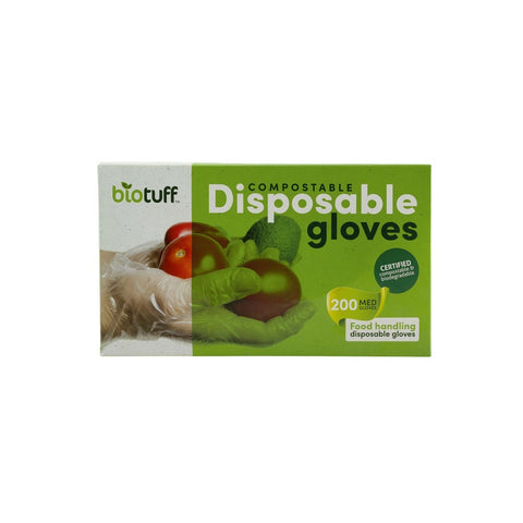 Biotuff Compostable Disposable Gloves - Medium 200