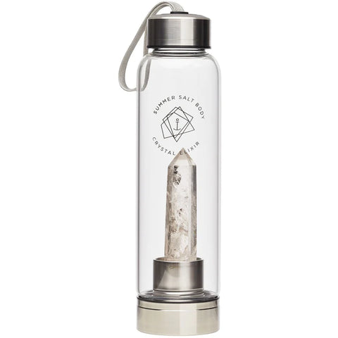Summer Salt Body Crystal Elixir Glass Water Bottle - Clear Quartz - 550ml