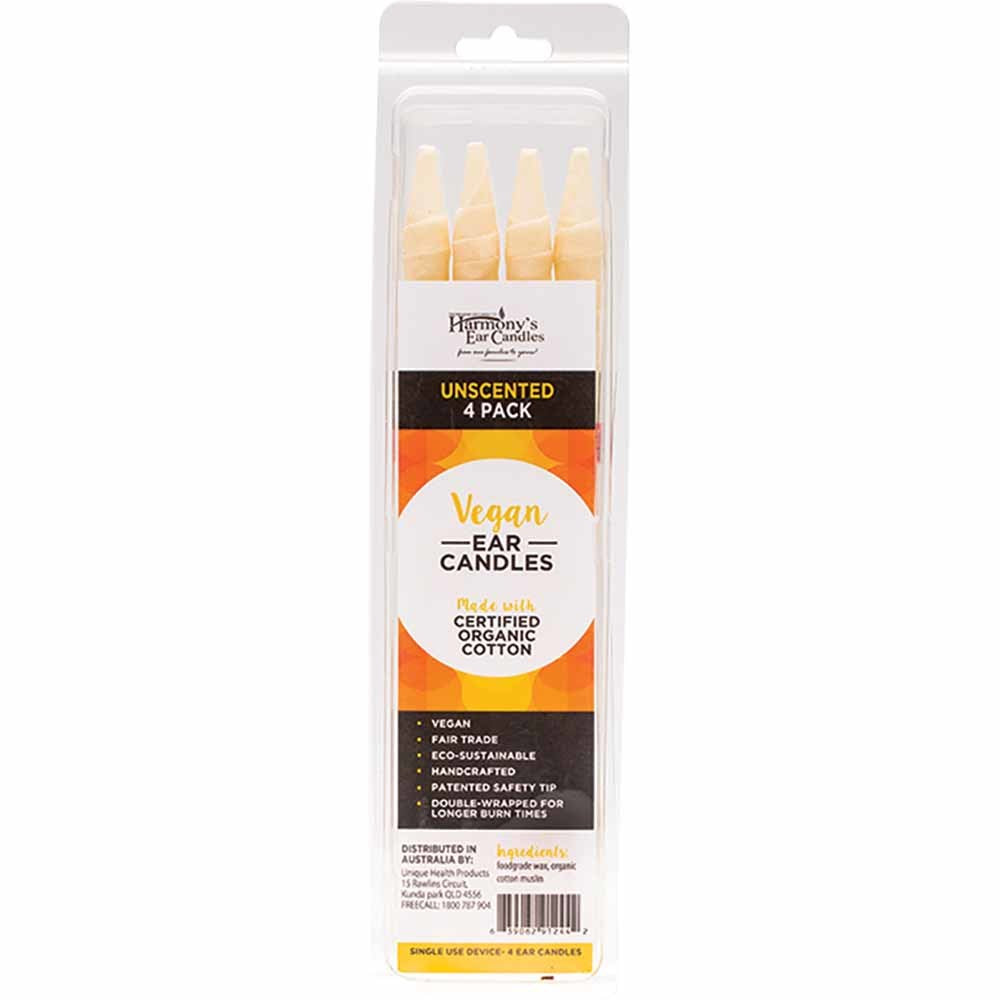 Harmony's Ear Candles Vegan Ear Candles Unscented - 4 pack