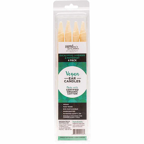 Harmony's Ear Candles Vegan Ear Candles Eucalyptus, Lav & Peppermint - 4 pack