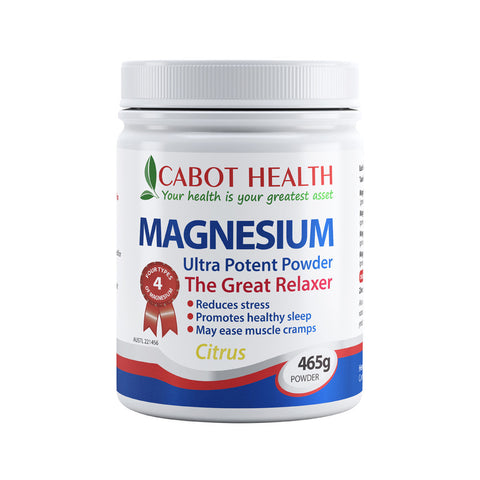 Cabot Health Magnesium Ultra Potent Citrus Powder 465g Relaxer of Cramps