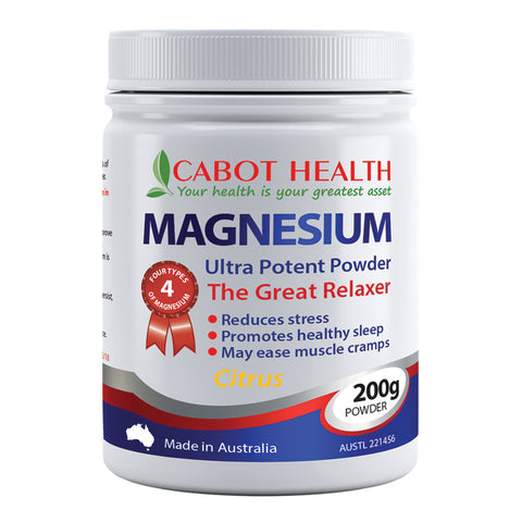 Cabot Health Magnesium Ultra Potent Citrus Powder 200g