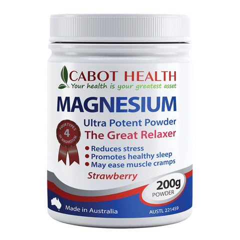 Cabot Health Magnesium Ultra Potent Strawberry Powder 200g