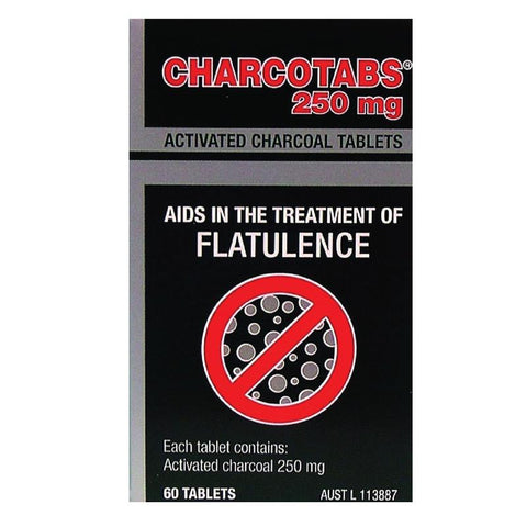 Charco Activated Charcoal Tabs 250mg 60 tablets CLEARANCE