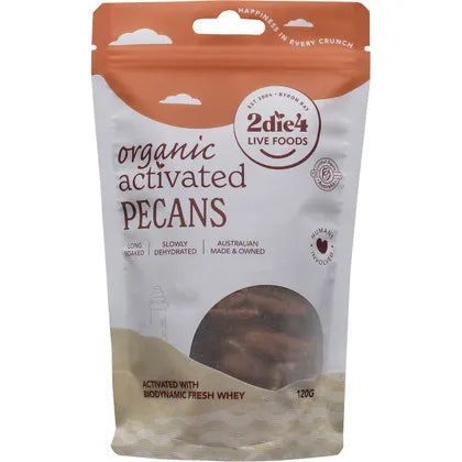 2die4 Live Foods Organic Activated Pecans Activated With Fresh Whey 120g