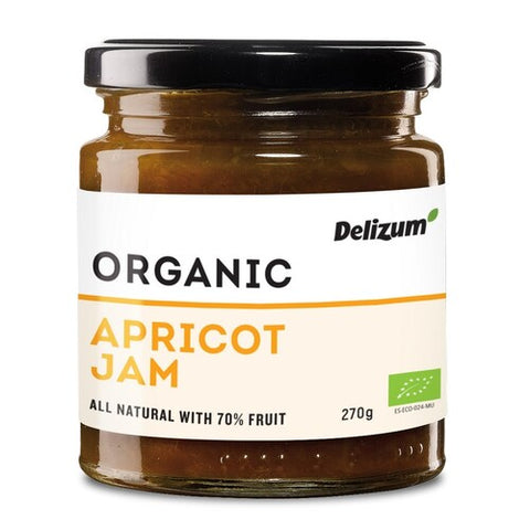 Delizum Organic Apricot Jam 270g x 6 Jars