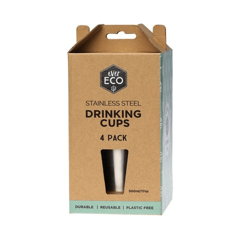 Ever Eco Stainless Steel Drinking Cups - 4 pack 4 x 500ml