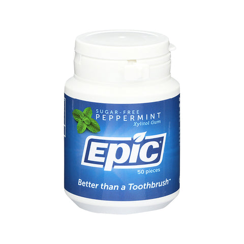 Epic Xylitol (Sugar-Free) Gum Peppermint 50 Piece Tub
