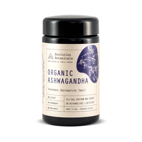 Evolution Botanicals Ashwagandha - Organic 15:1 Ayurvedic Restorative Tonic 120g