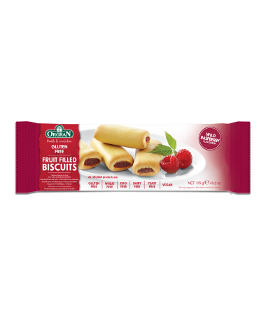 Orgran Gluten Free Biscuit Wild Raspberry Fruit Filled 175g x12