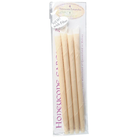 Honeycone Ear Candles with Filter 100% Unbleached Cotton - 4 Pack