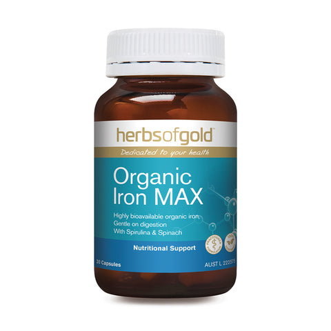 Herbs of Gold Organic Iron Max 30 Capsules
