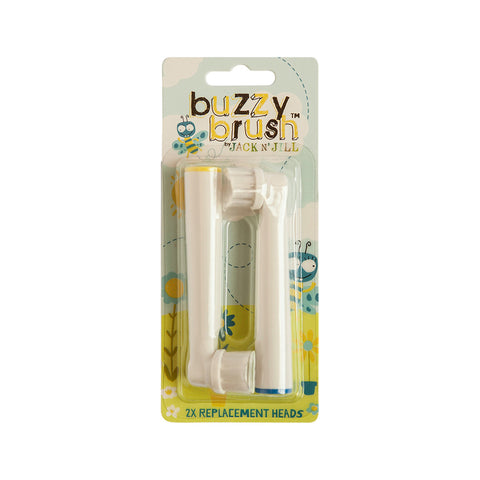 Jack N' Jill Buzzy Brush Replacement Heads For Electric Toothbrush X 2 Pack