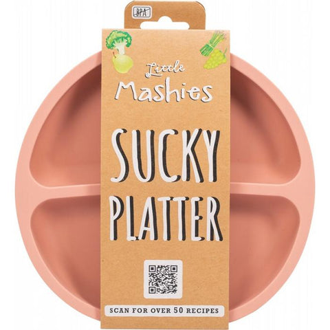 Little Mashies Silicone Sucky Platter Plate - Blush Pink