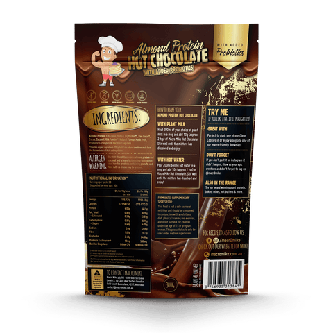 Macro Mike Protein Hot Chocolate - Almond With Added Probiotics 300g