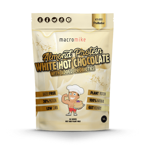 Macro Mike Protein White Hot Chocolate - Almond With Added Probiotics 300g