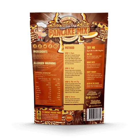 Macro Mike Almond Protein Pancake Baking Mix Chocolate Chip 300g