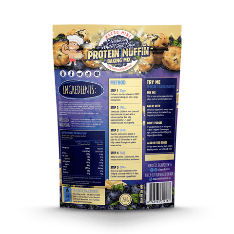 Macro Mike Muffin Baking Mix - Almond Protein Blueberry White Choc Chip 250g