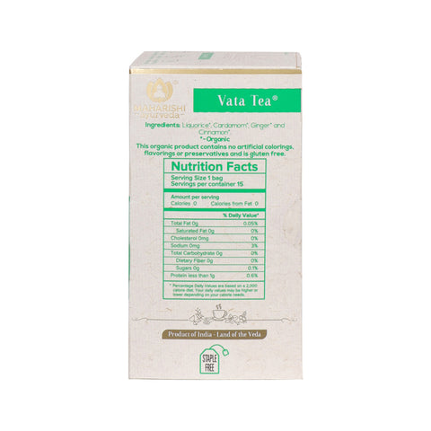 Maharishi Ayurveda Organic Vata Tea x 20 Tea Bags (22.5g)