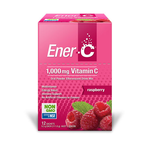 Martin & Pleasance Ener-C 1000mg Vitamin C Drink Mix Raspberry 9.3g x 12