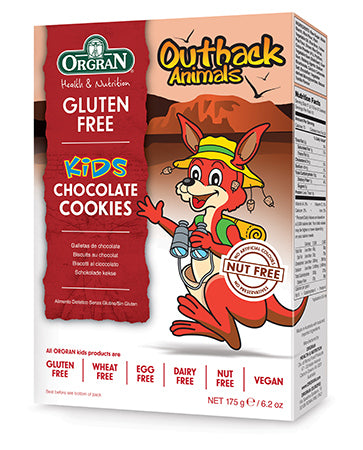 Orgran Gluten Free Outback Animal Cookies Chocolate 175g x8