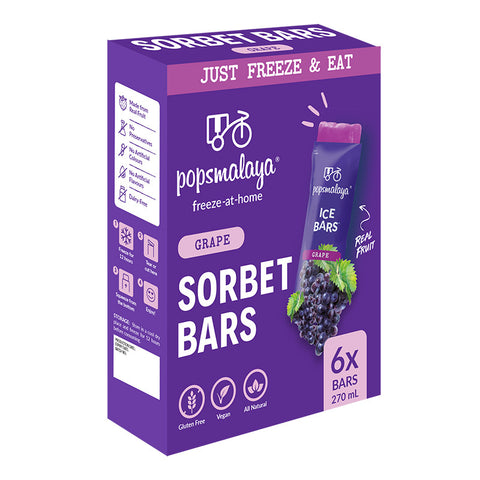 Pops Malaya Freeze-at-home Sorbet Bars - Grape 6x45ml