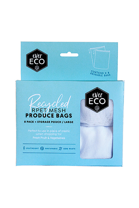 Ever Eco Reusable Fruit & Veg Bags + Storage Pouch - 8 pk