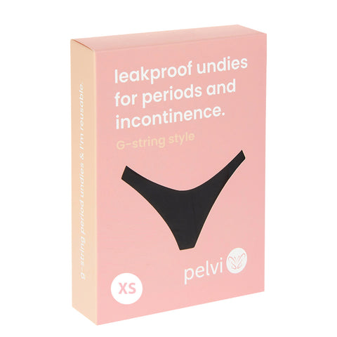 Pelvi Leakproof Underwear G-String Black XS-XL