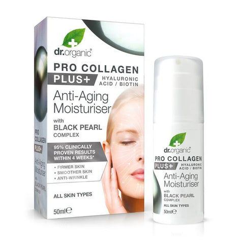 Dr Organic Pro Collagen Plus+ - Anti Aging Moisturiser With Black Pearl 50ml