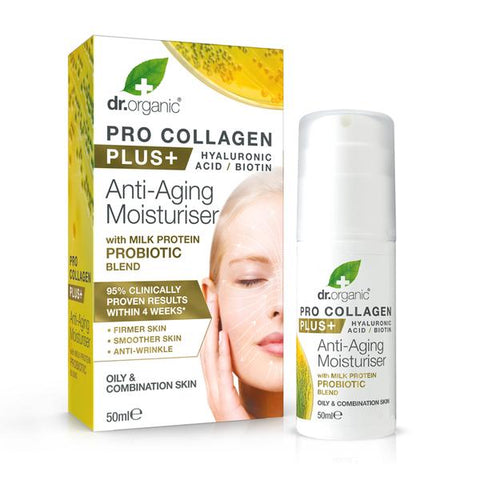 Dr Organic Pro Collagen Plus+ - Anti Aging Moisturiser With Probiotic 50ml