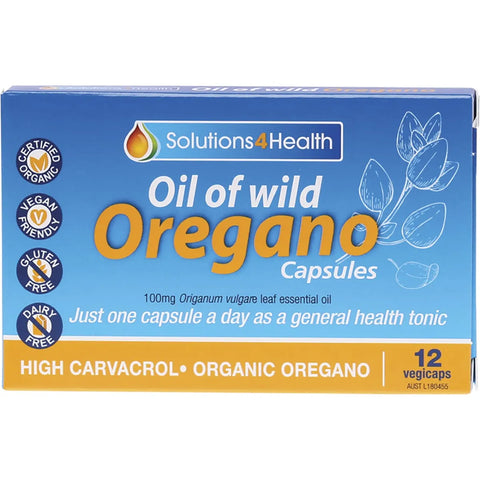 Solutions 4 Health Oil of Wild Oregano VegeCaps 12 Caps